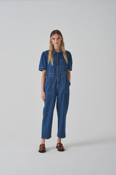 Short Sleeve Lorna Jumpsuit - Mid Vantage