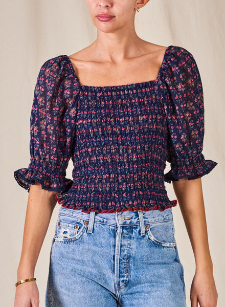 Flori Shirred Top