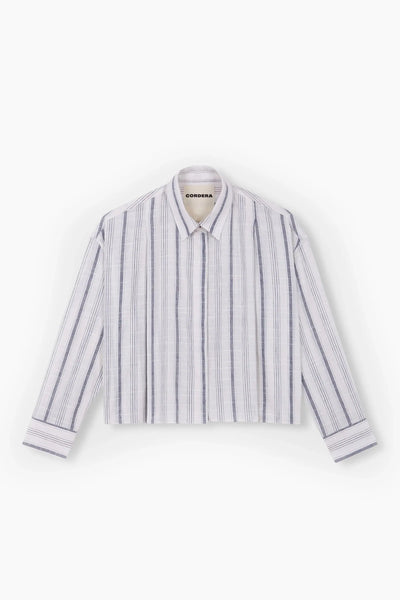 Striped Checkered Shirt Indigo