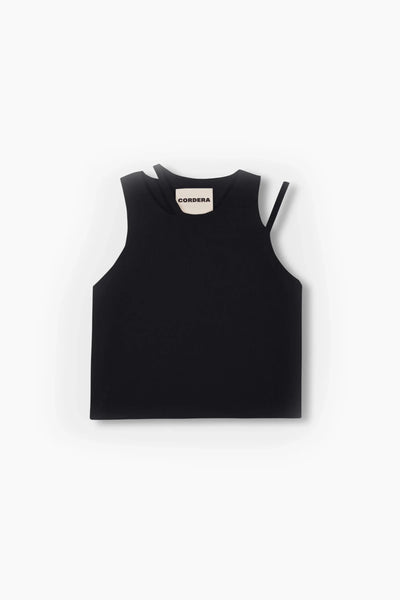 Viscose Cut-out Top Black