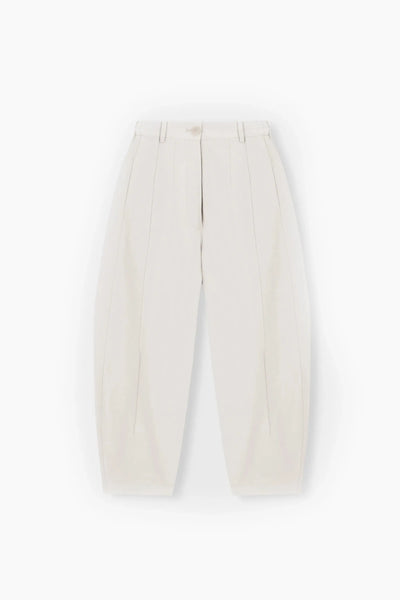 Seam Curved Pants White