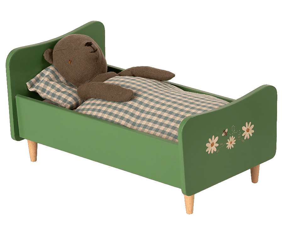 Dusty Green Wooden Bed Toy