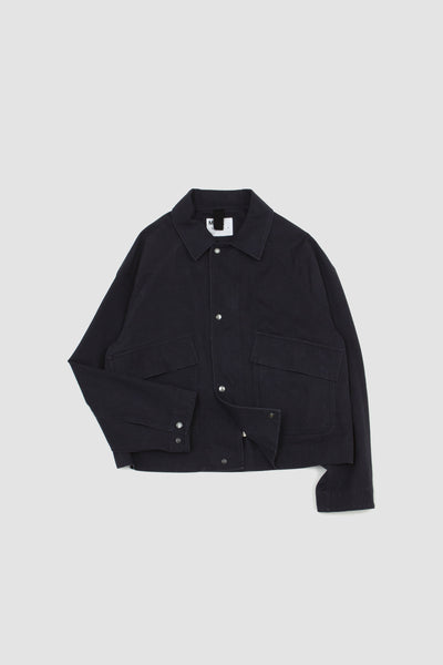 Cropped Worker Jacket Soft Cotton Drill Faded Ink