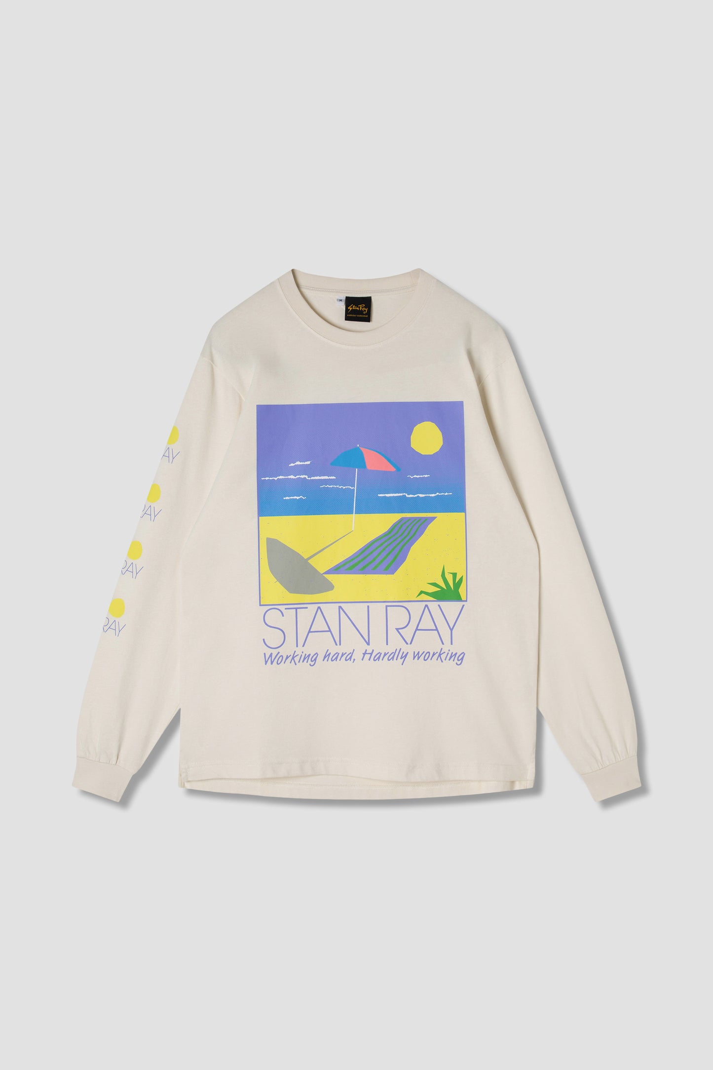 Hardly Working LS T-Shirt - Natural