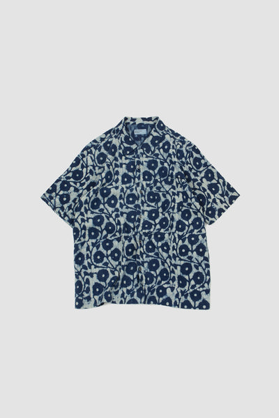 Road Shirt Hand Print Indigo