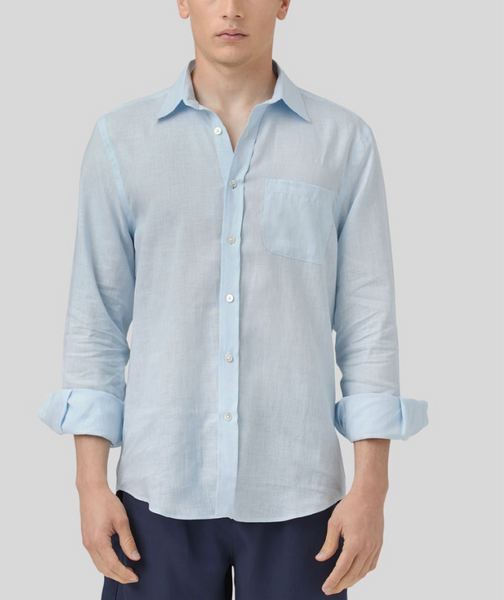  Portuguese Flannel Sky Linen Shirt