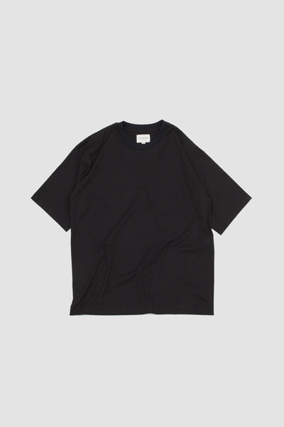 Knitted Rib T-shirt Black Navy