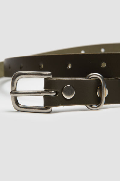 18mm Leather Belt Olive