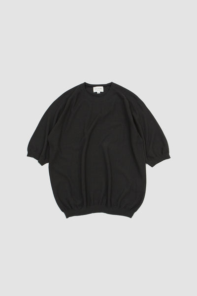 Half Sleeve Knit T-shirt Charcoal