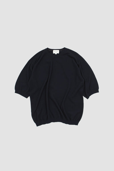 Half Sleeve Knit T-shirt Navy