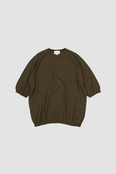 Half Sleeve Knit T-shirt Olive