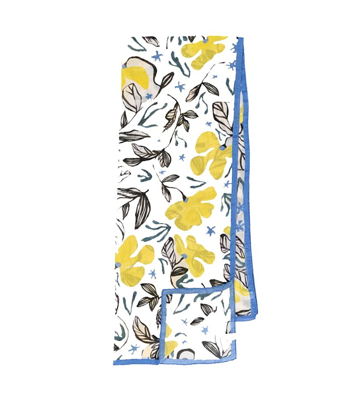 Yellow Floral Printed Scarf