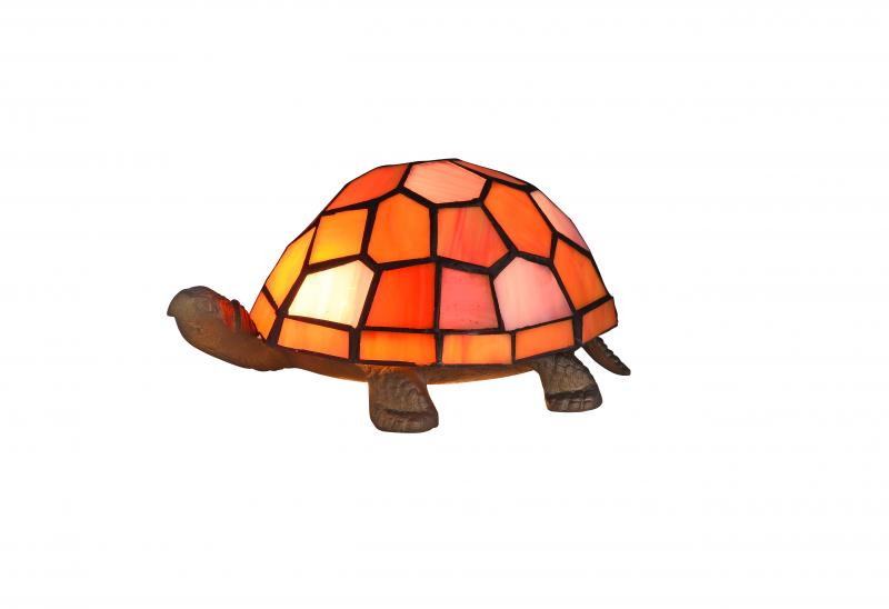 Tiffany Turtle Table Lamp Orange/Pink