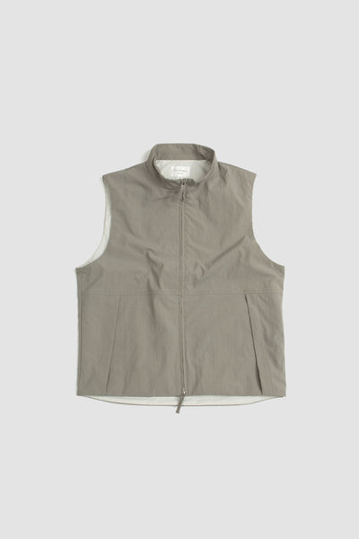 Still By Hand Stand Collar Outer Vest Greige
