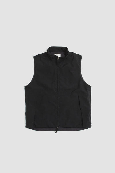 Still By Hand Stand Collar Outer Vest Ink Black
