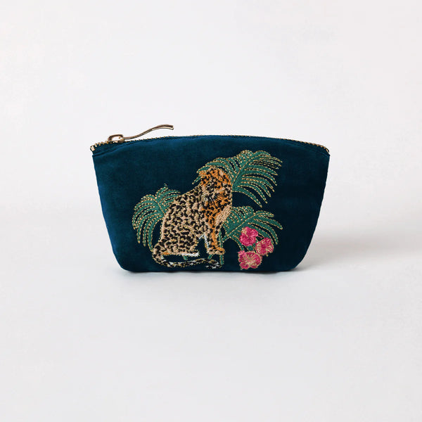 Jungle Jaguar Coin Purse - Ink Blue