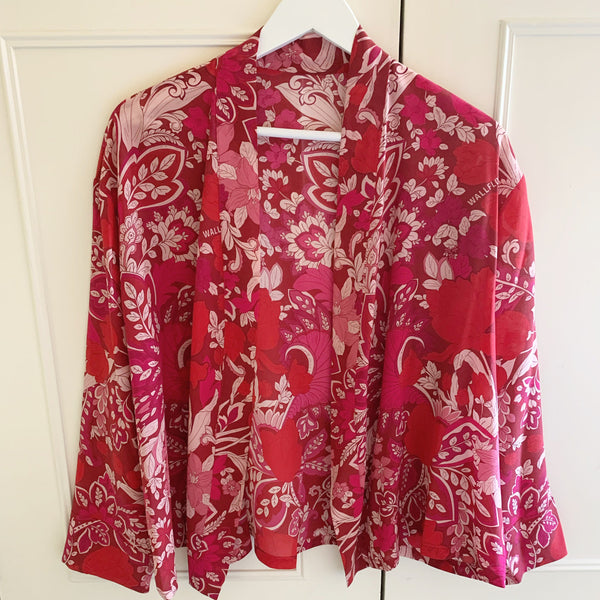 Red Floral Silk Jacket