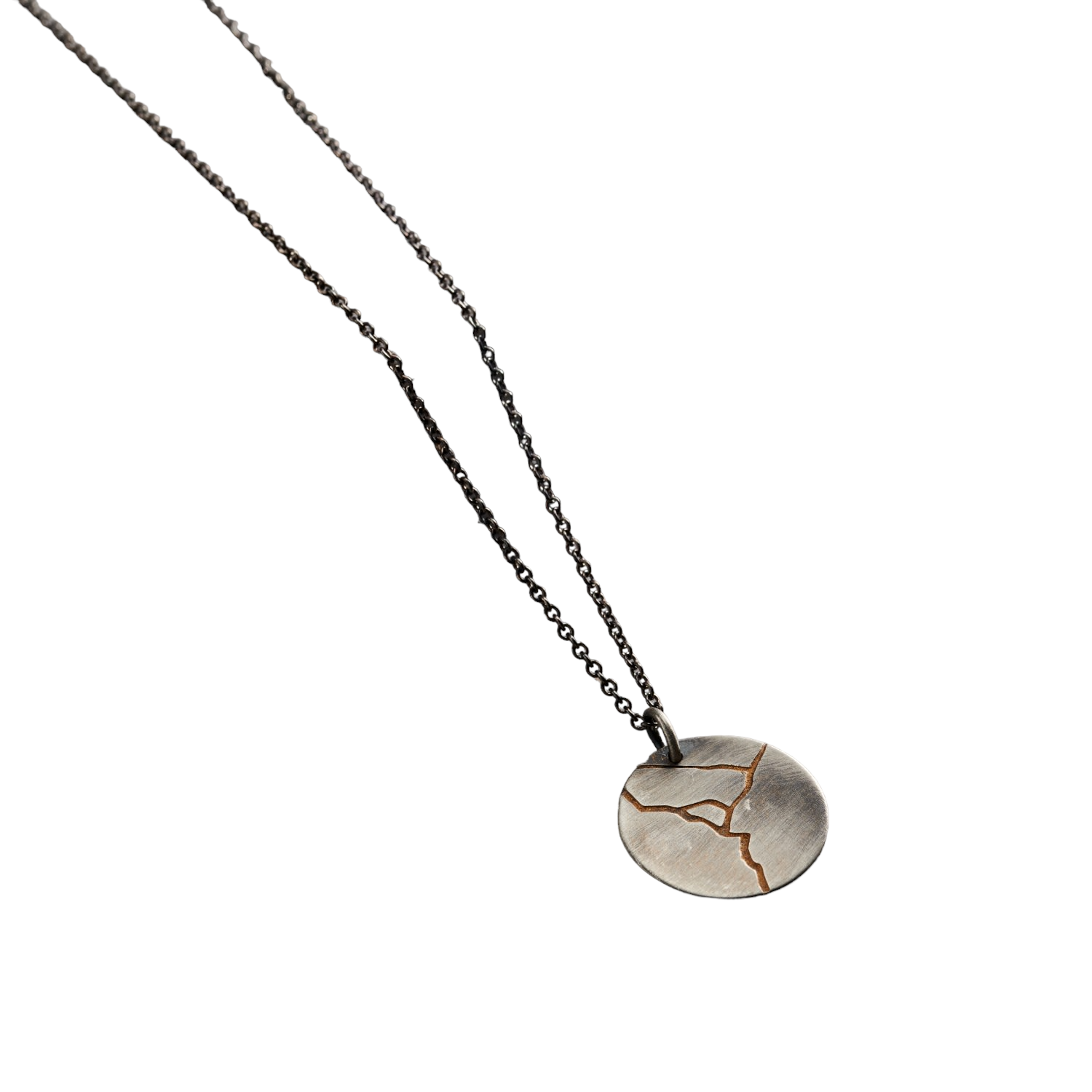 Posh Totty Designs Silver Kintsugi Disc Necklace