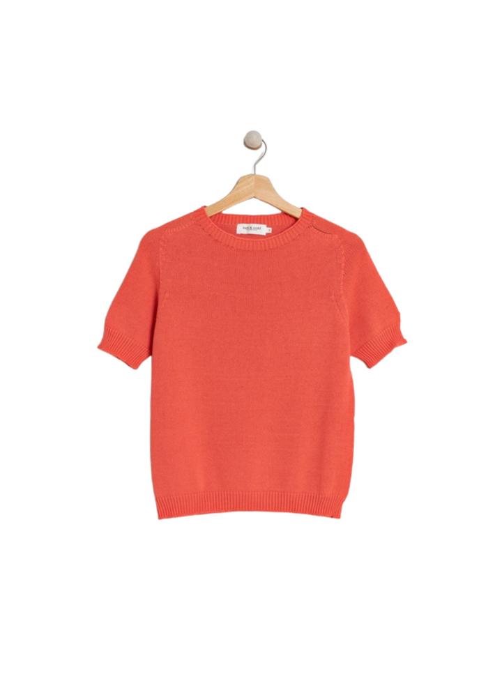 Indi & Cold Plain Knit Jumper In Coral 