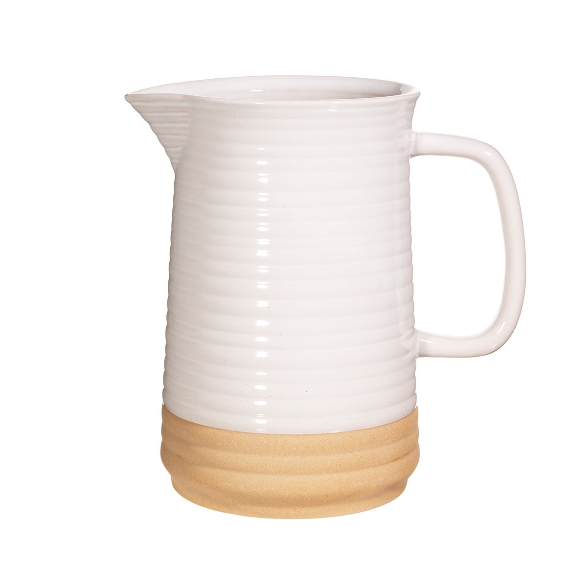 Sass & Belle  Rustic white half glazed jug