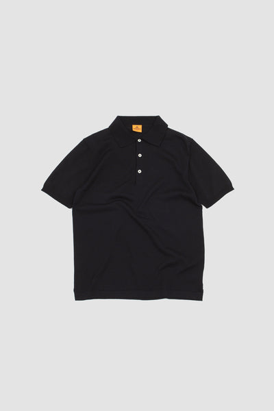 Ss Knitted Polo Shirt Navy Blue