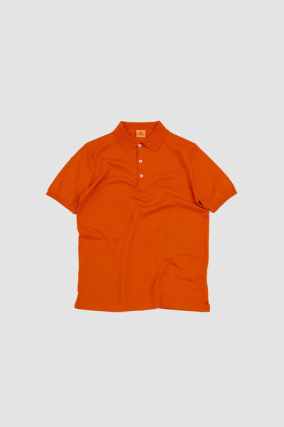 Ss Knitted Polo Shirt Orange