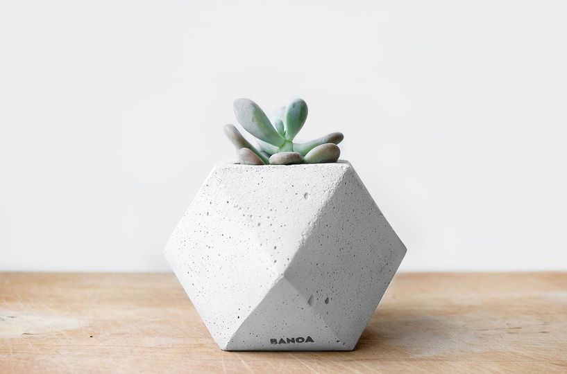 Banoa Cement Rhombus Flowerpot