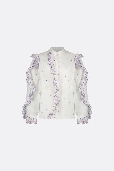 Fabienne Chapot Josie Shirt In Cream And Lilac