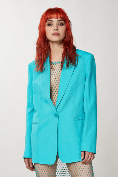 Boyfriend Blazer - Aqua Green