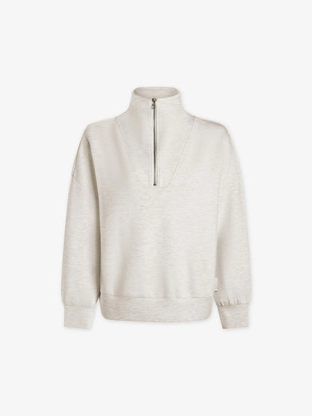 - Hawley Half Zip Sweat Ivory Marl