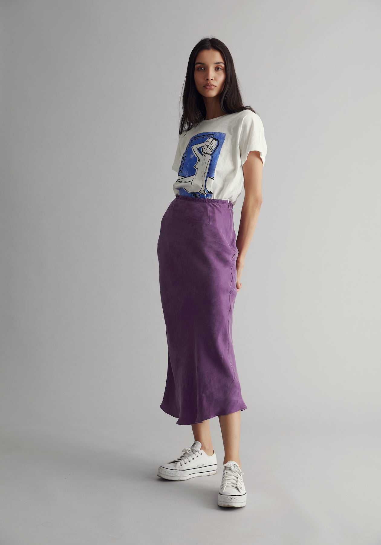 Komodo Rai Slip Skirt In Purple