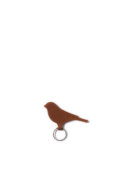 Mini Tweet Keyring In Cognac Used Look