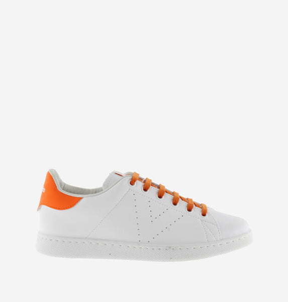 Tenis Faux Leather Neon Orange Trainers