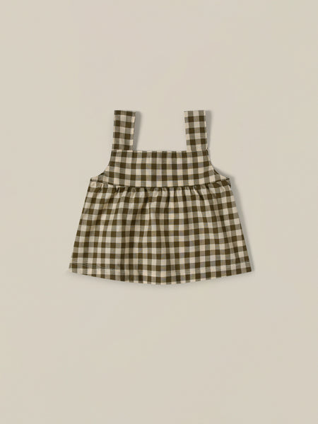 Organic Zoo Olive Gingham Dolce Top
