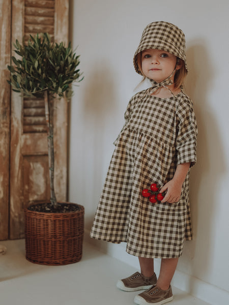 Trouva: Olive Gingham Bella Dress