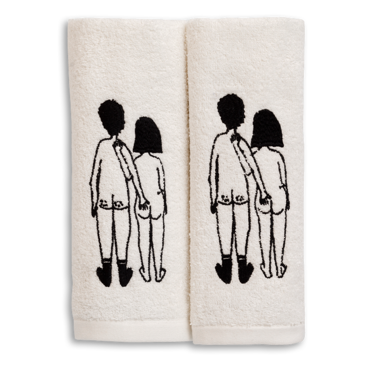 Set de 2 serviettes NAKED COUPLE BACK