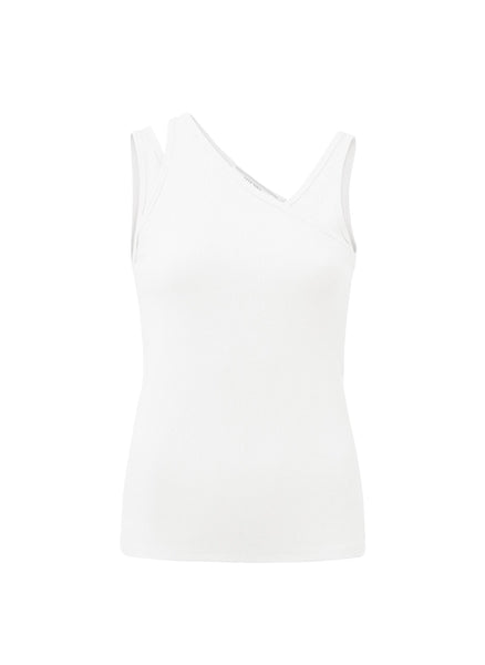 Cut Out Vest Top - Bright White