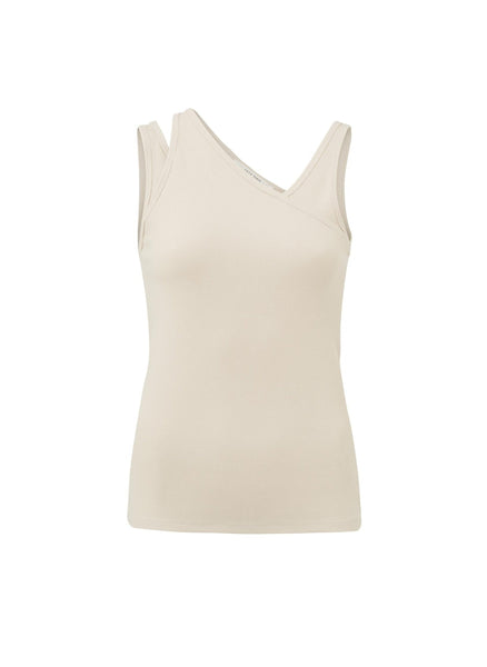 Cut Out Vest Top - Pumice Stone Sand