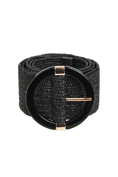 Raffia Style Belt -black