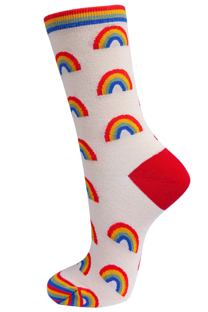 Cream and Rainbows Ladies Bamboo Socks