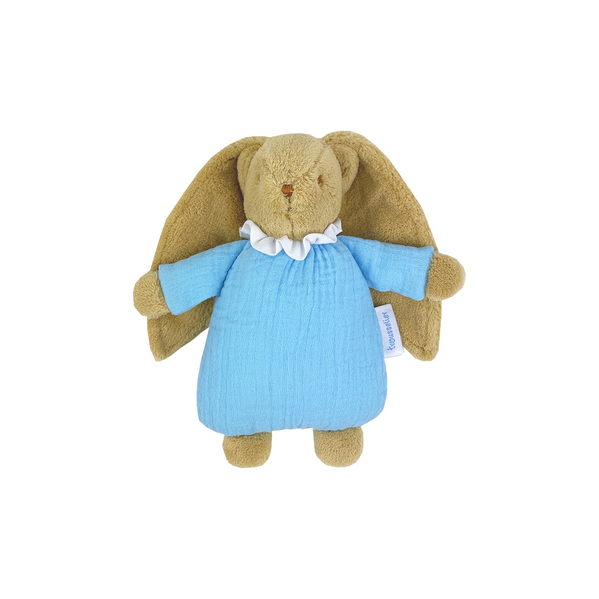 Trousselier Soft Bunny Fluffy with Rattle 20cm - Blue Sky Organic Cotton