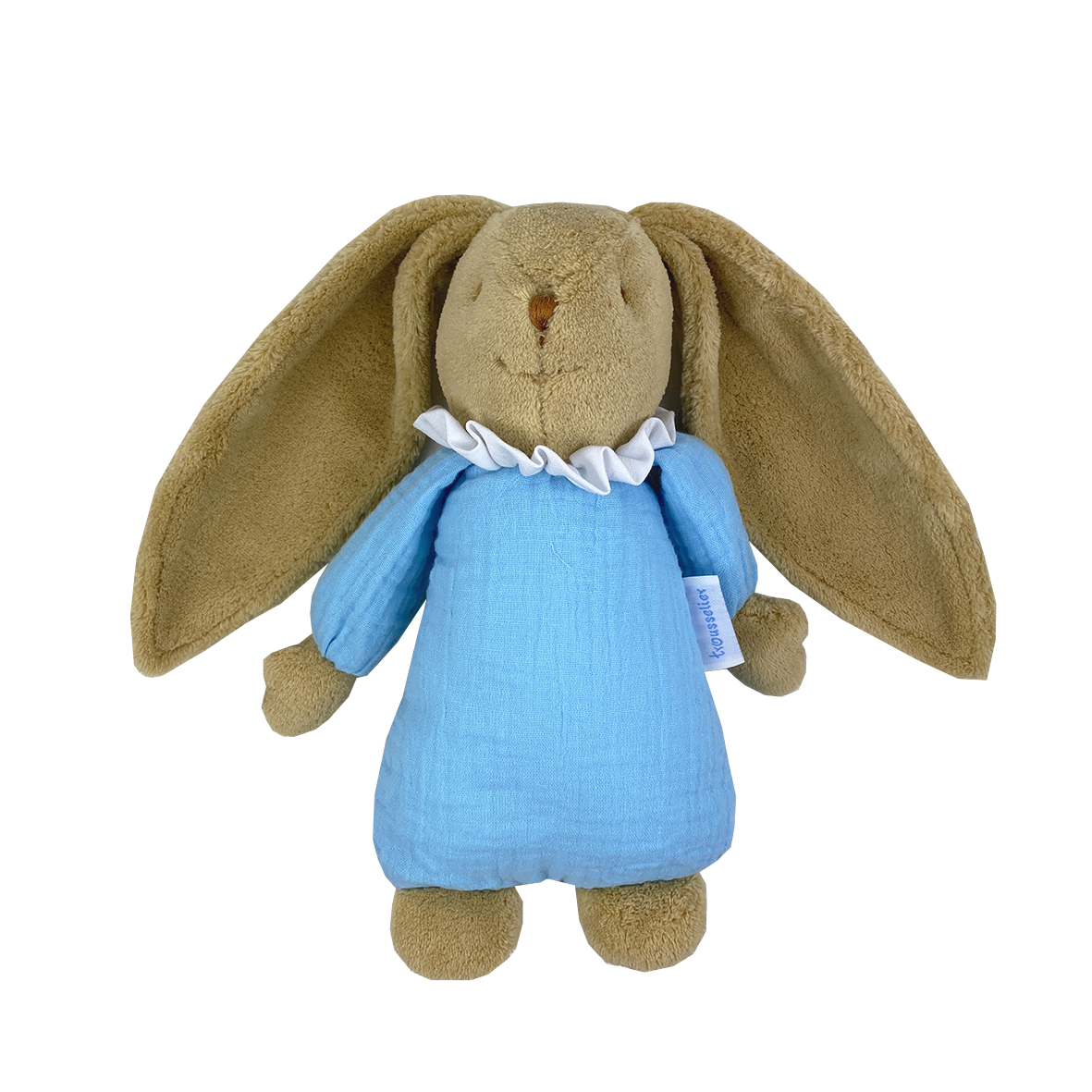 Trousselier Musical Bunny Fluffy Comforter 25cm - Blue Sky Organic Cotton