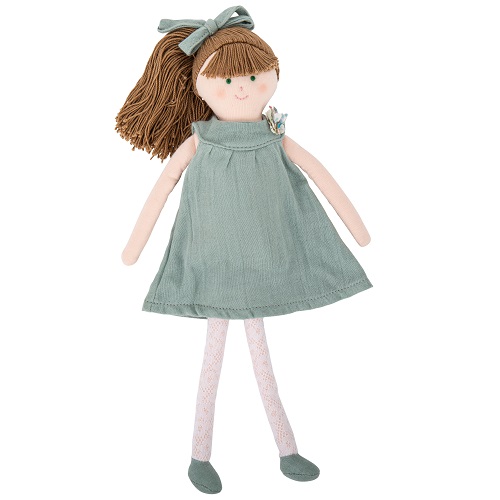 Trousselier Doll with Dress 30Cm - Celadon Green Organic Cotton