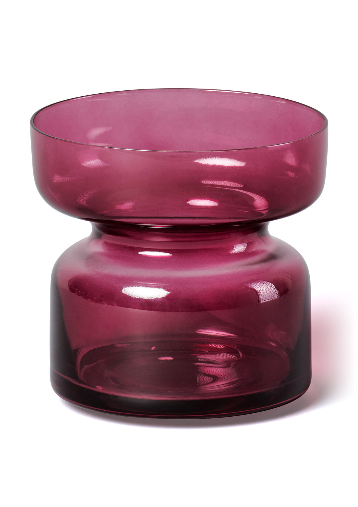 Aery Copenhagen Glass Candle Holder in Ruby