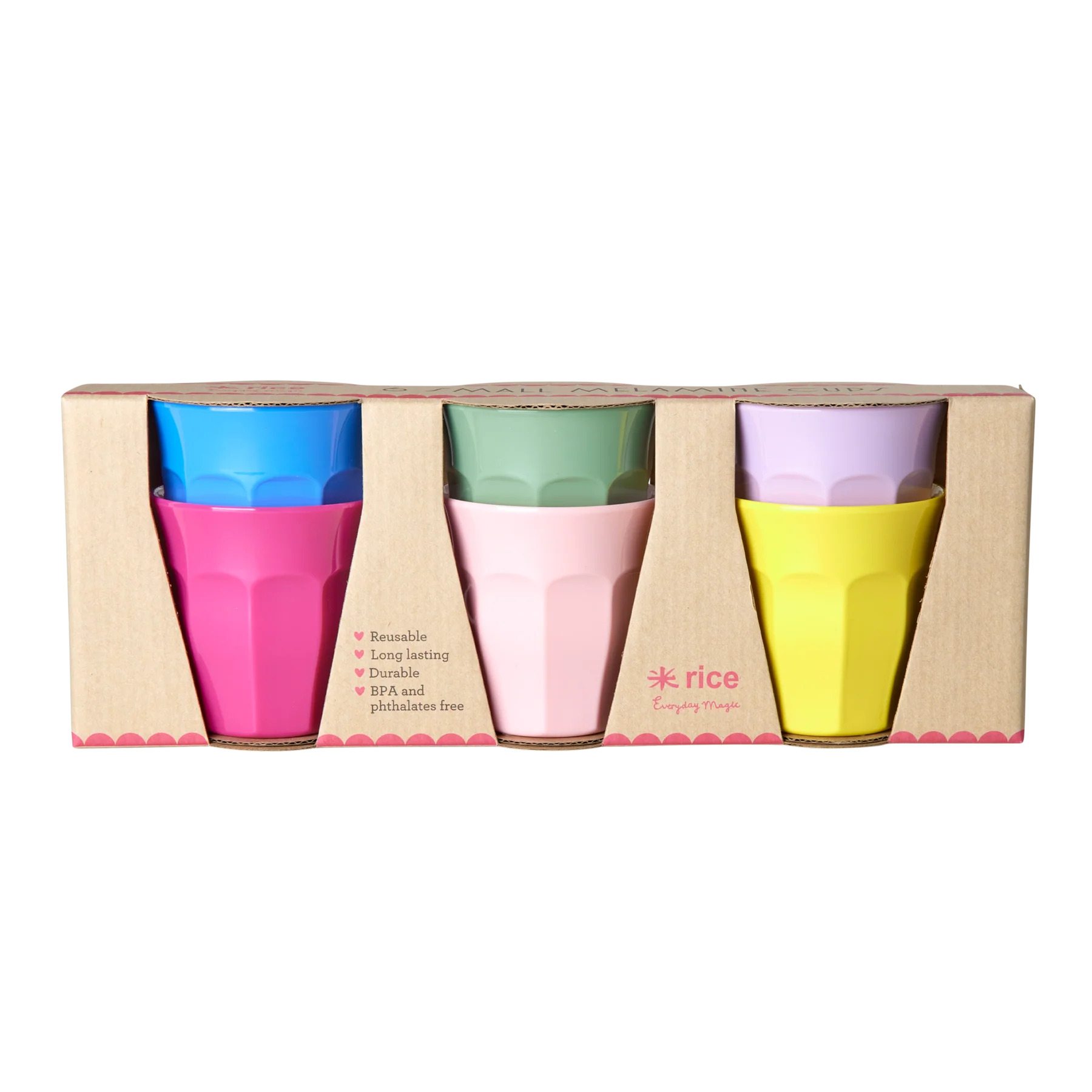 rice Melamine Colourful Cups Small - Set of 6
