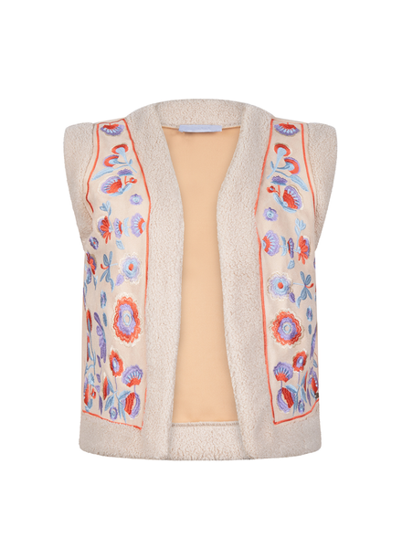 Gentry Flower Gilet - Beige