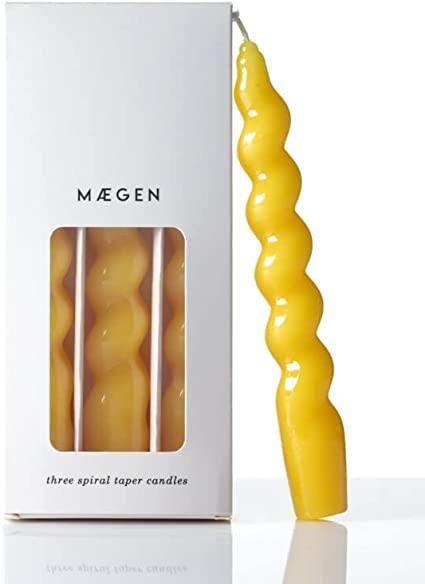Yellow Spiral Candle 3 Pack