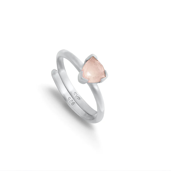 SARAH VERITY Audie Rose Quartz Silver Ring