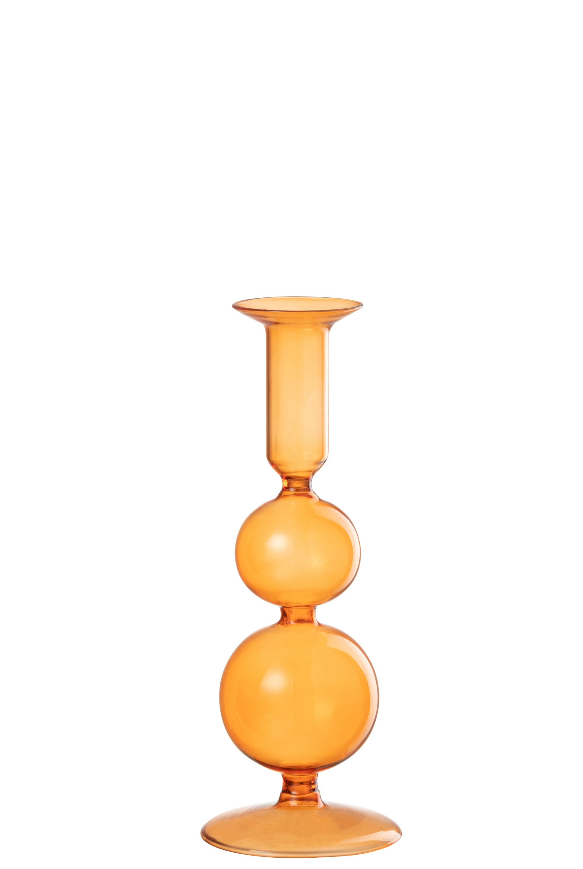 JLine Candle Holder 2 Orbs Glass Orange Large