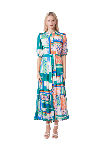 SUNCOO Chaida Printed Dress In Vert